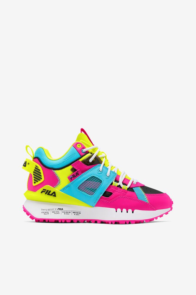 Fila Trainers Womens Pink/Yellow Spectra - Ireland 31269-RFCZ